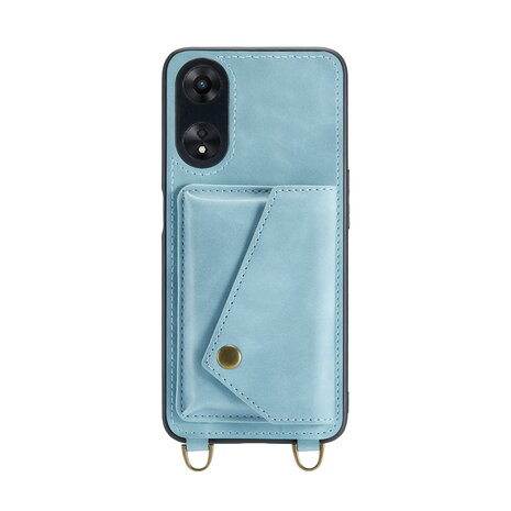 Oppo A98 Aqua Blue - Back Cover met Koord