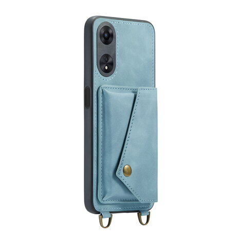 Oppo A98 Aqua Blue - Back Cover met Koord