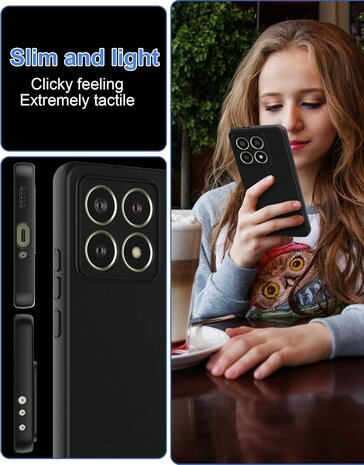 Xiaomi 14T - Siliconen Back Cover - Zwart