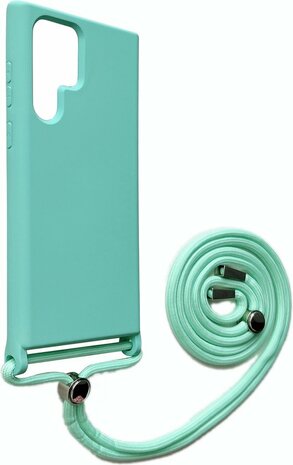 Samsung S22 Ultra Turquoise - TPU Back Cover met Koord
