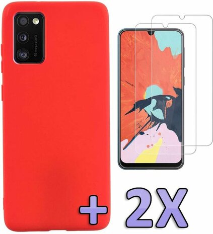 A41 - Back Cover &amp; 2x Glas - Rood