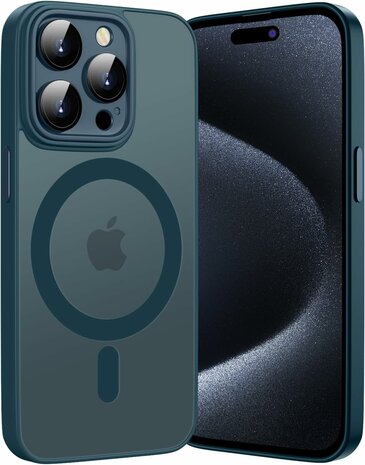 iPhone 15 Pro - Blauw - Matte Armor - Geschikt voor MagSafe