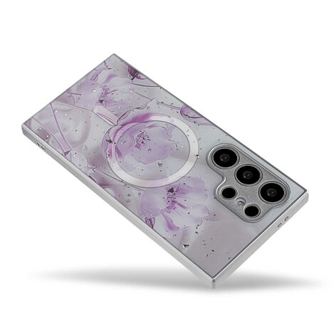 Samsung S24 Ultra Paars - MagSafe TPU Marmer