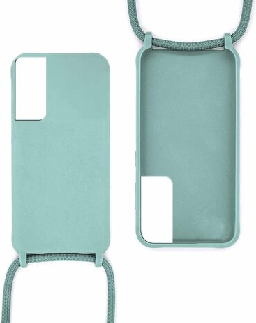 Samsung S21 Turquoise - TPU Back Cover met Koord