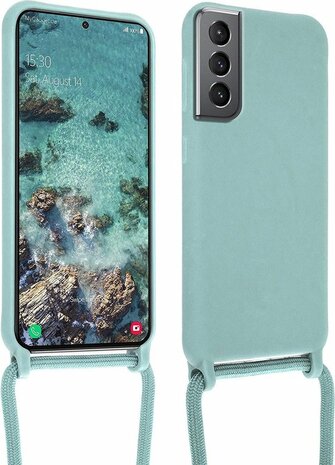 Samsung S21 Turquoise - TPU Back Cover met Koord
