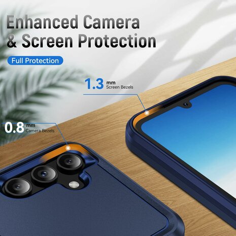 Samsung A15 Blauw - Heavy Duty Armor Back Cover