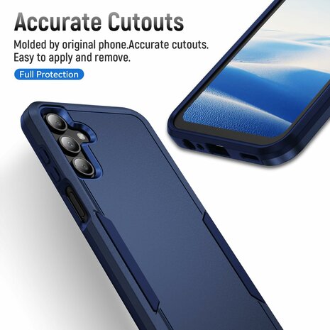 Samsung A15 Blauw - Heavy Duty Armor Back Cover
