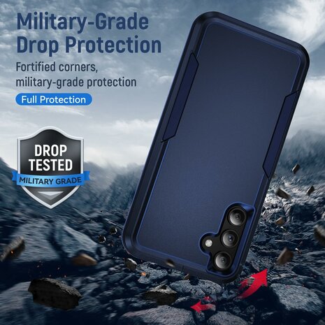 Samsung A15 Blauw - Heavy Duty Armor Back Cover