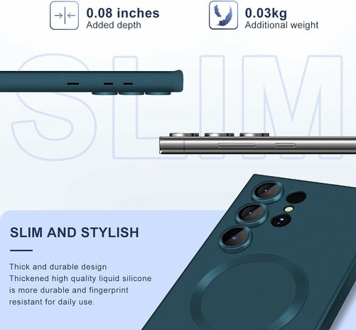 Samsung S24 Ultra - Donker Blauw - MagSafe Matte TPU