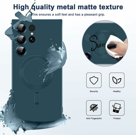 Samsung S24 Ultra - Donker Blauw - MagSafe Matte TPU