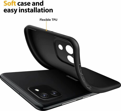 Samsung A03 - Siliconen Back Cover - Zwart