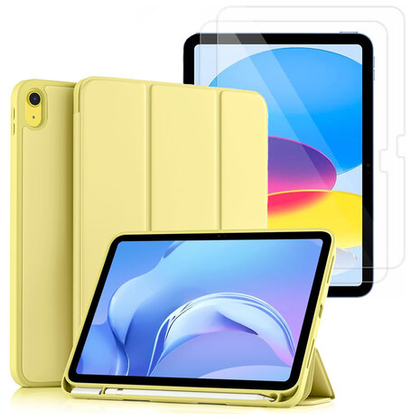 iPad 2025 &amp; 2022 (11/10 Gen) - Geel - Smart Cover &amp; Glas