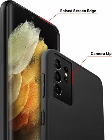 Samsung S21 Ultra - Siliconen Back Cover - Zwart