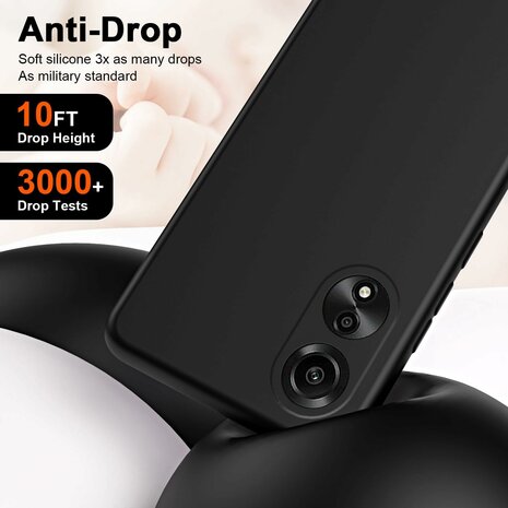 Oppo A78 4G - Siliconen Back Cover - Zwart