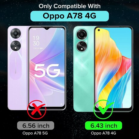 Oppo A78 4G - Siliconen Back Cover - Zwart