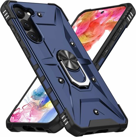 Samsung A15 - Blauw - Armor Back Cover met Kickstand