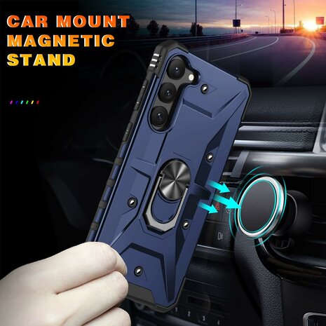 Samsung A15 - Blauw - Armor Back Cover met Kickstand