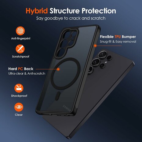 Samsung S23 Ultra - Matte MagSafe Armor - Zwart