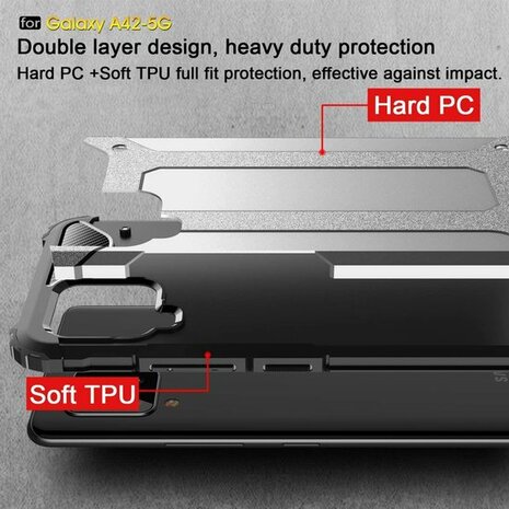 Samsung A42 5G Zwart - Anti Shock Armor