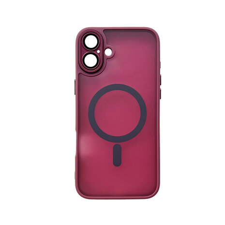 iPhone 16 - Bordeaux - Matte Armor met Cam Bescherming - Geschikt voor MagSafe