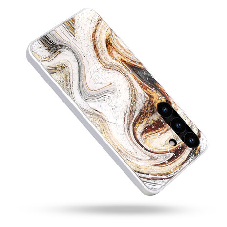 Samsung S25 - Wit - Marmer MagSafe Back Cover