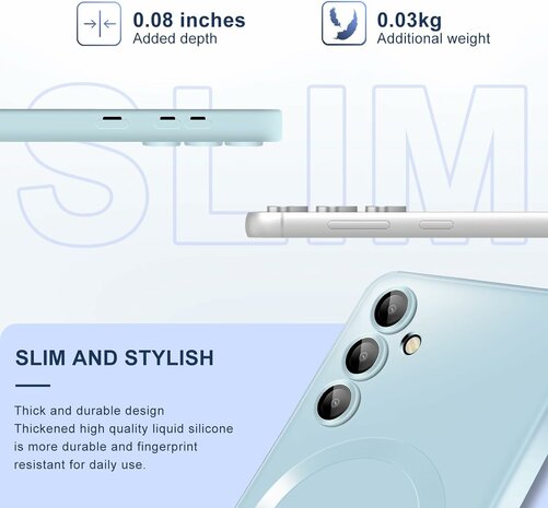 Samsung S24 Plus - Licht Blauw Blauw - MagSafe Matte TPU