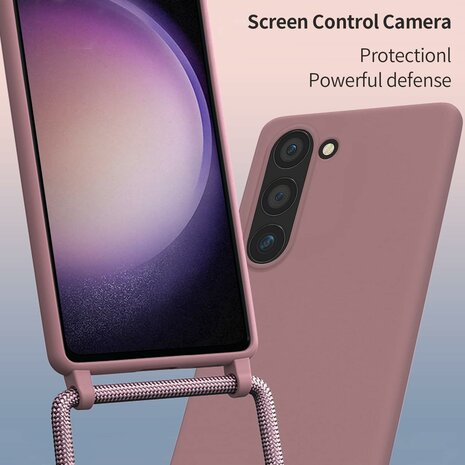 Samsung S23 Plus Roze - TPU Back Cover met Koord