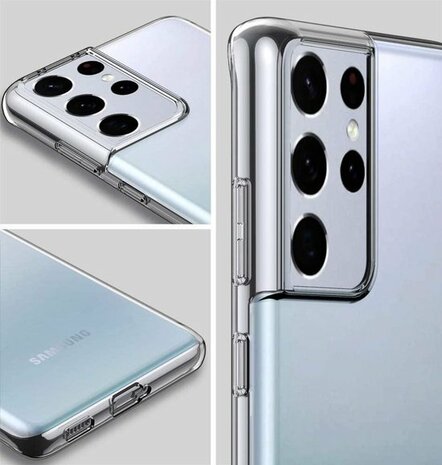 Samsung S21 Ultra - Siliconen Back Cover - Transparant