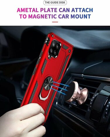 Samsung A42 5G Rood - Armor met Kickstand Ring