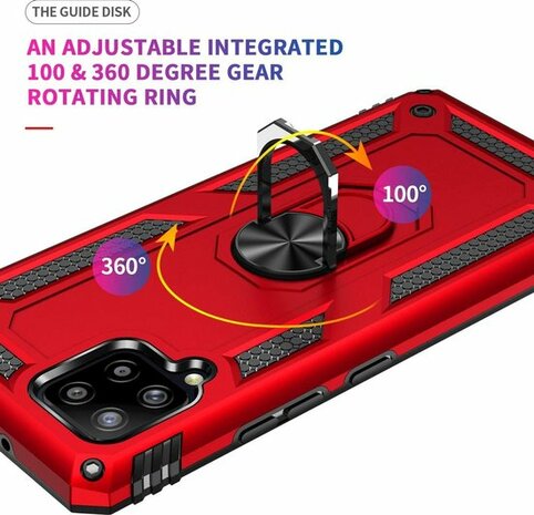 Samsung A42 5G Rood - Armor met Kickstand Ring