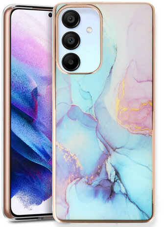 Samsung A25 - Marmer Back Cover - Blauw