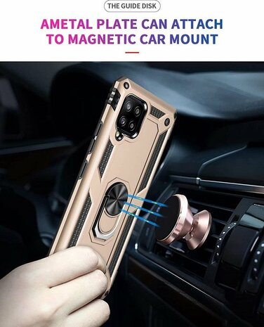 Samsung A42 5G Goud - Armor met Kickstand Ring