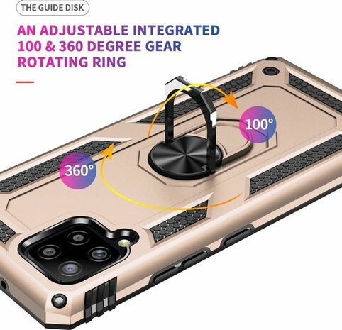 Samsung A42 5G Goud - Armor met Kickstand Ring