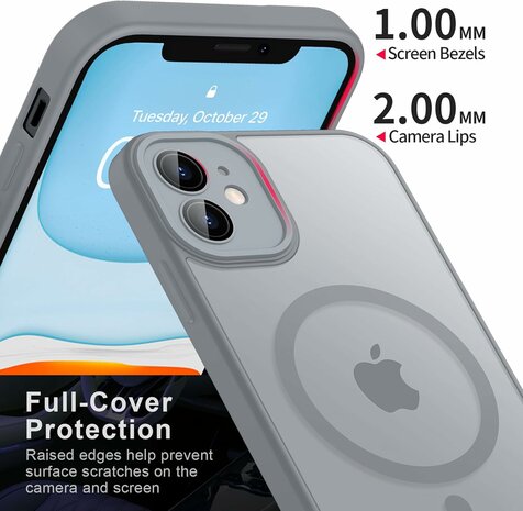 iPhone 11 - Grijs - Matte Armor - Geschikt voor MagSafe
