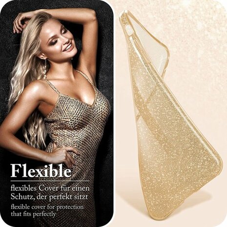 Samsung S23 Plus - Glitter Back Cover - Goud