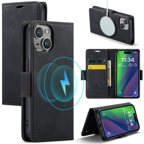 iPhone 15 Plus Charcoal Gray - MagSafe Book Case