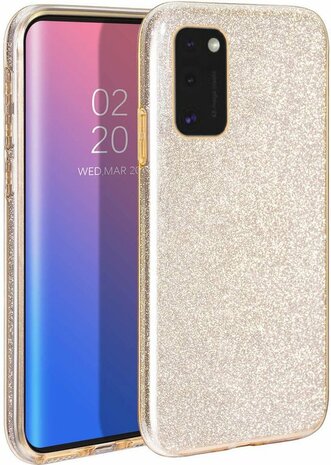 A41 - Glitter Back Cover &amp; Glas - Goud
