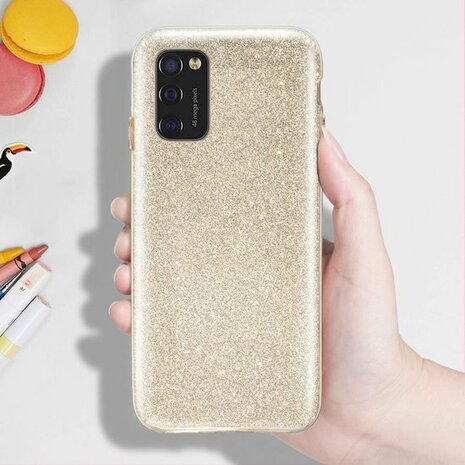 A41 - Glitter Back Cover &amp; Glas - Goud