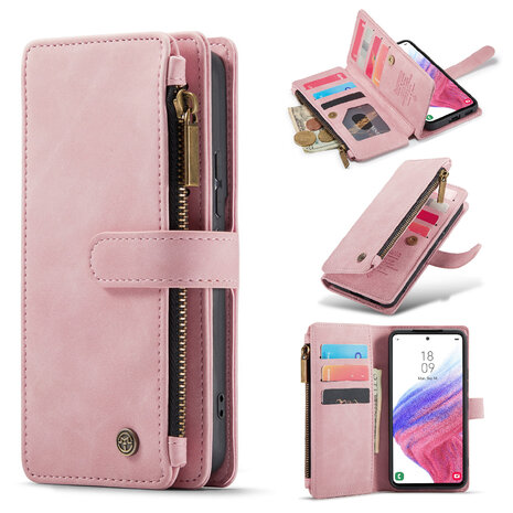Samsung S25 - Pale Pink - Book Case met Rits