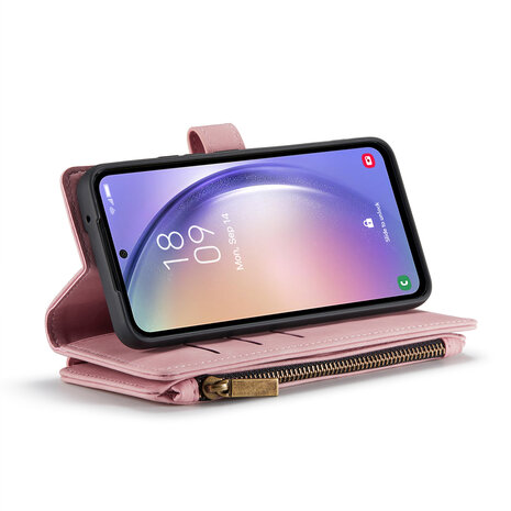 Samsung S25 - Pale Pink - Book Case met Rits