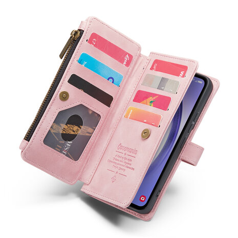Samsung S25 - Pale Pink - Book Case met Rits