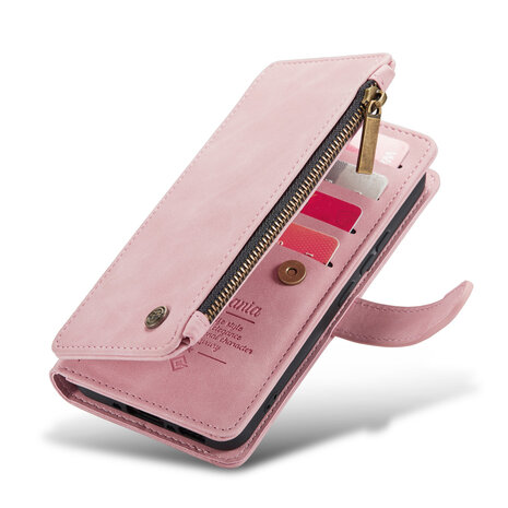 Samsung S25 - Pale Pink - Book Case met Rits
