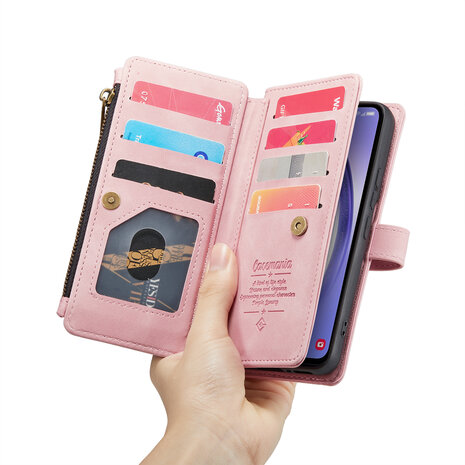 Samsung S25 - Pale Pink - Book Case met Rits