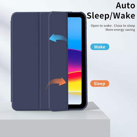 iPad 2025 &amp; 2022 (11/10 Gen) - Donker Blauw - Smart Cover met Pen Slot