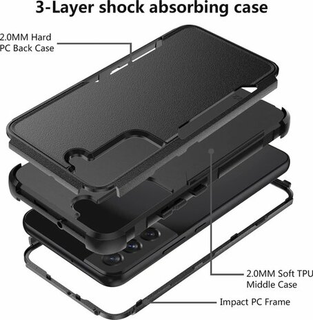 Samsung S22 Plus Zwart - Heavy Duty Armor