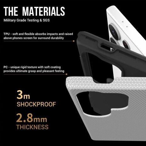 Samsung S24 Ultra Zwart - Anti Slip Matte Armor