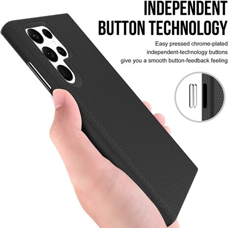 Samsung S24 Ultra Zwart - Anti Slip Matte Armor