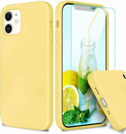 iPhone 12 Mini - Back Cover &amp; Glas - Geel