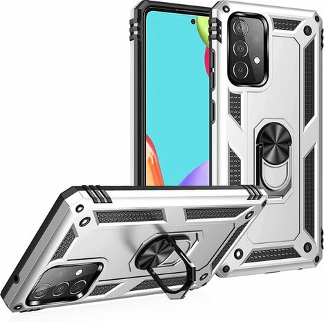 Samsung A72 Grijs - Armor met Kickstand Ring