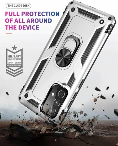 Samsung A72 Grijs - Armor met Kickstand Ring